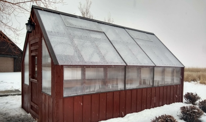 snowy greenhouse
